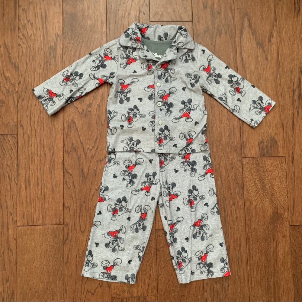 Disney Mickey Mouse 2 piece flannel jammies